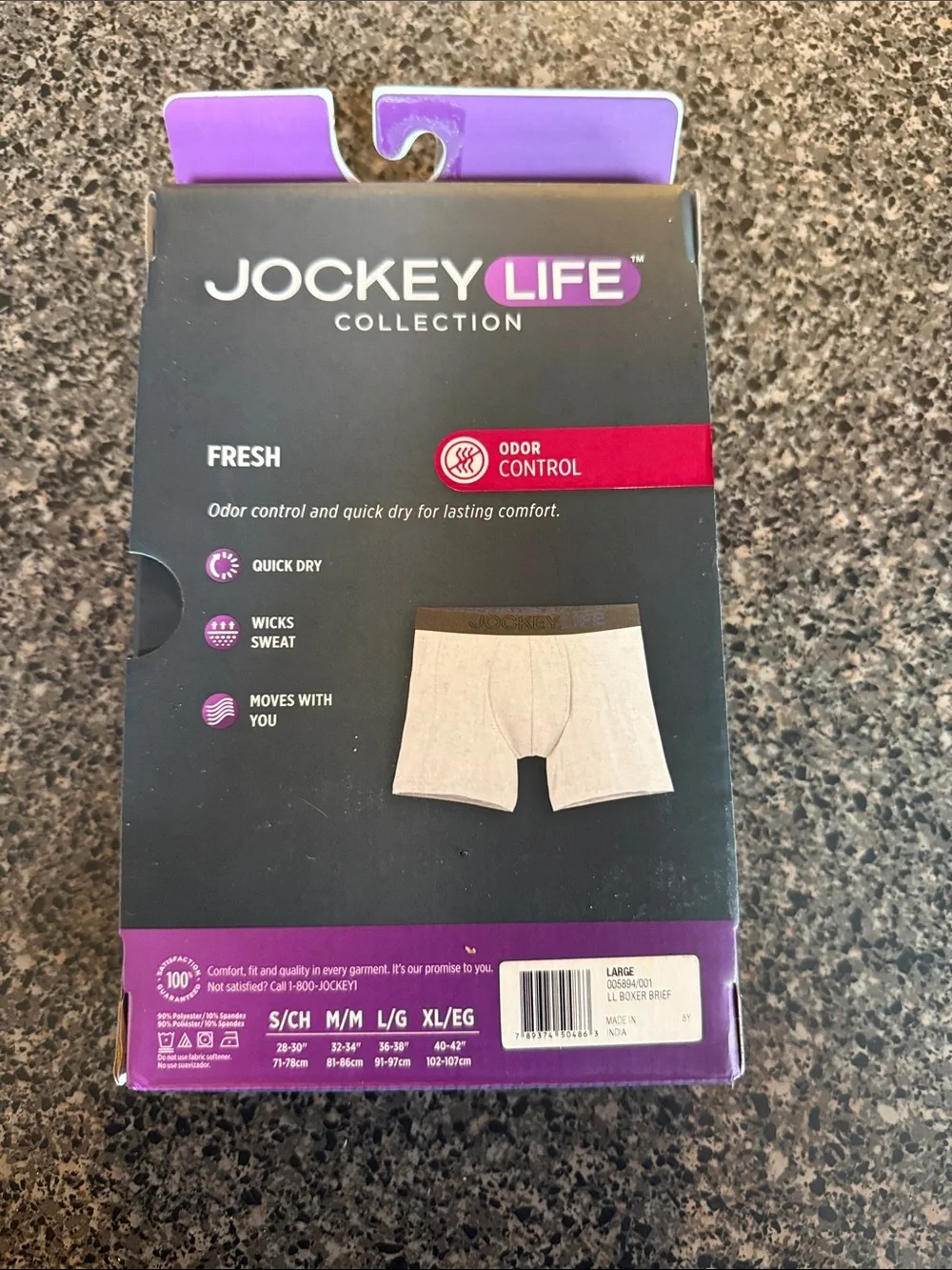 Jockey Life Men’s Boxer Briefs - Black (3 Pack)
